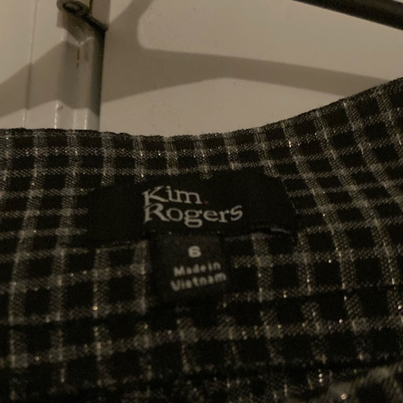 Kim Rogers black and white plaid styled pants with a touch of metallic. - Picture 3 of 7